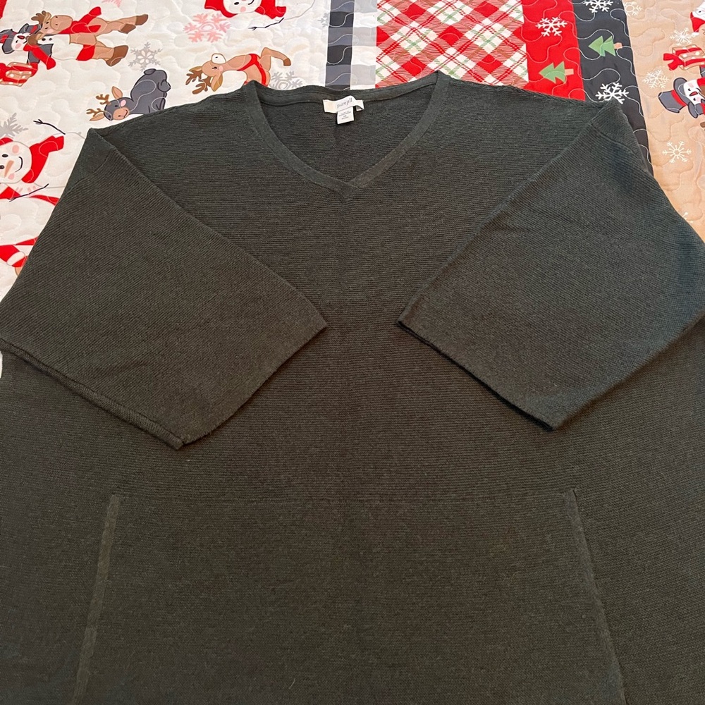 Pure Jill Women's XSP Forest Green Crew Neck Sweater